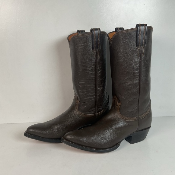 1960s Tony Lama Water Buffalo Cowboy Boots 8.5 D Gold Label Exotic